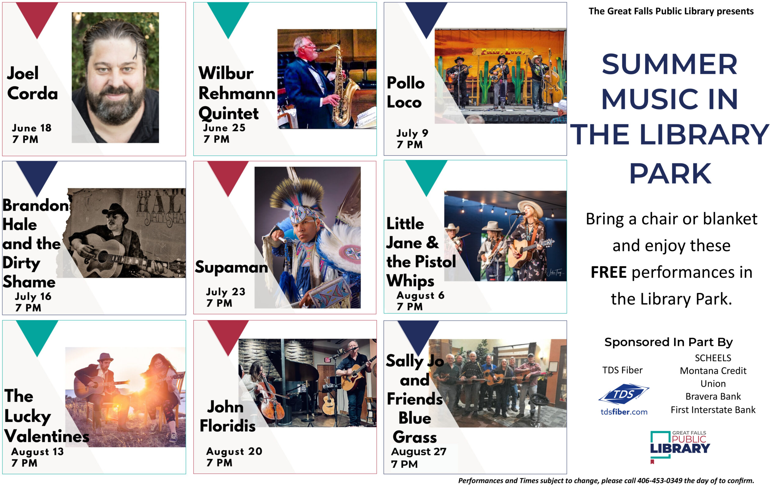 Summer Music in Library park poster