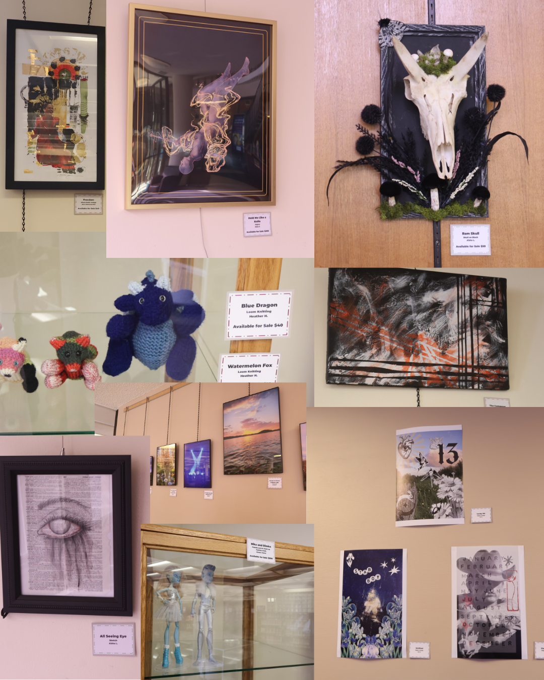 Staff art for insta Great Falls Public Library Staff art is on display through October. The reception will be Sept. 30 from 5 to 6 pm.